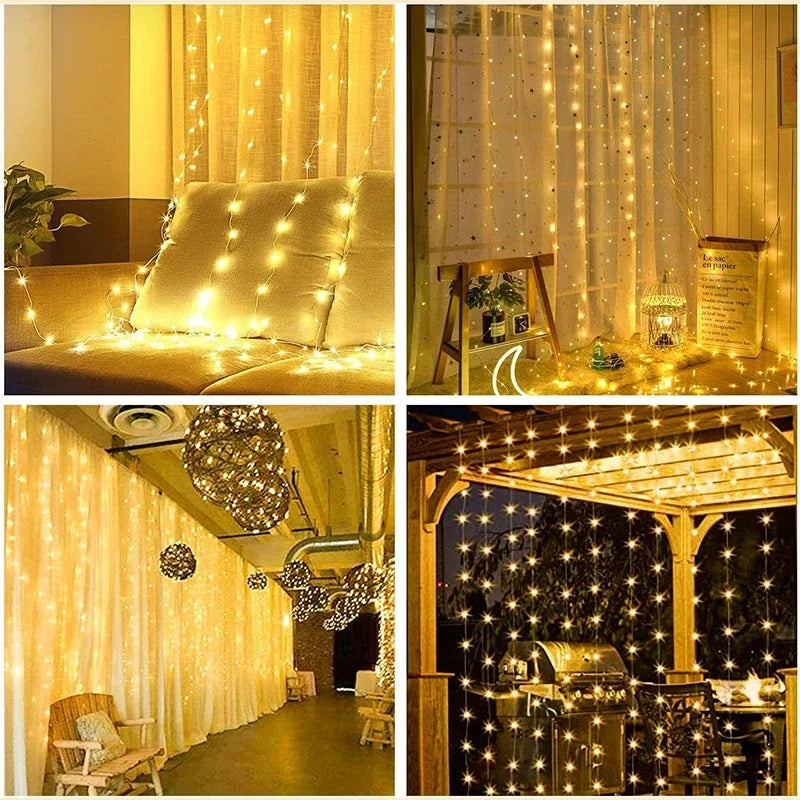 Wireless remote control for curtain string lights