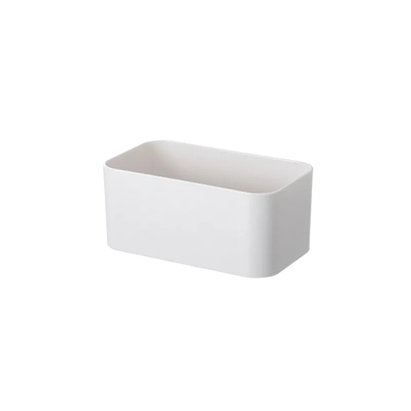 Adhesive wall mounted storage box in grey or white, view 8