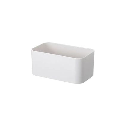 Adhesive wall mounted storage box in grey or white, view 8
