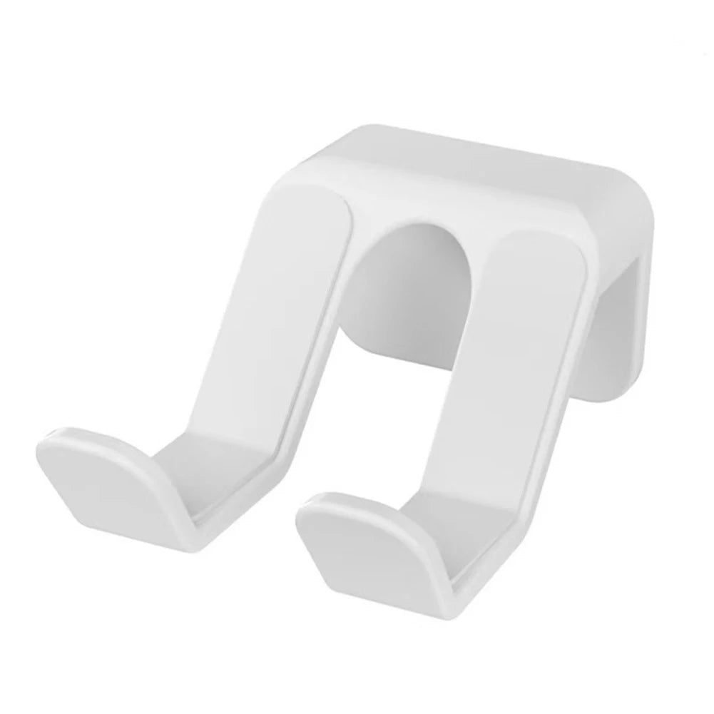Adhesive under desk headphone hook in white, view 8