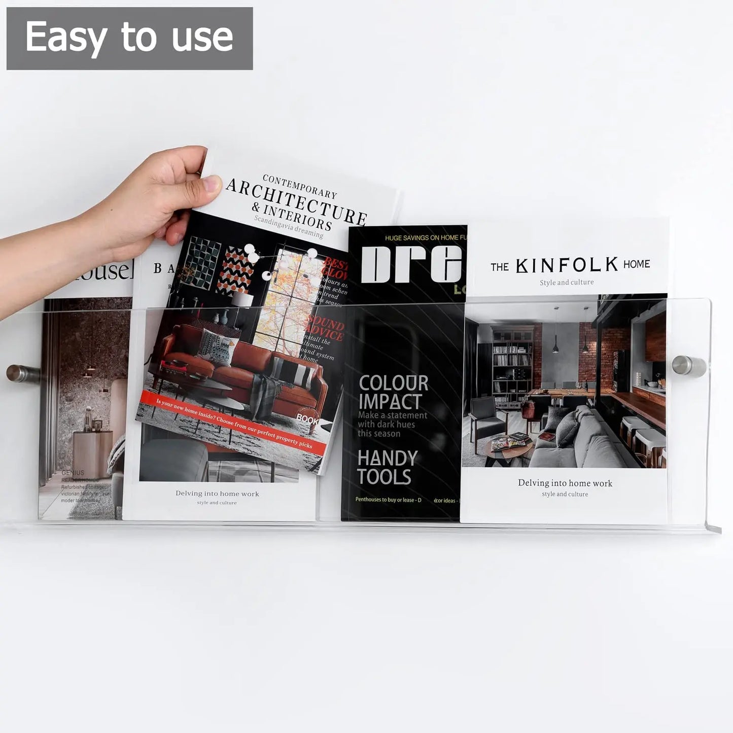 Acrylic brochure holder in vibrant color option 1