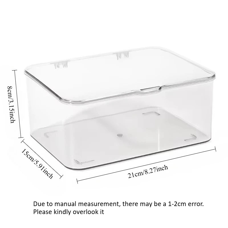 Clear acrylic clamshell storage box with flip lid, view 7