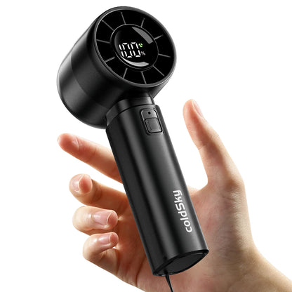 Handheld Mini Fan 4000mAh Rechargeable, Portable Personal Fan with LED Display, 5 Speed Turbo Brushless Motor, 12Hr Battery Life, Lightweight Travel Fan for Beach, Outdoor and Office Use