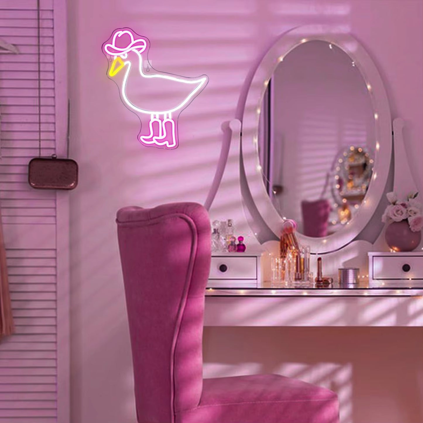 Cowboy duck LED neon light bedroom art