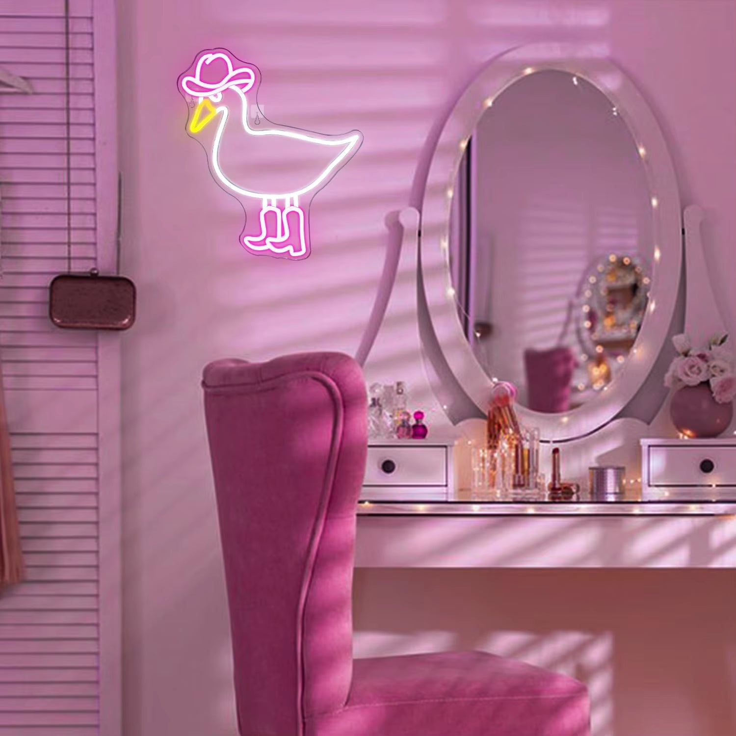 Cowboy duck LED neon light bedroom art