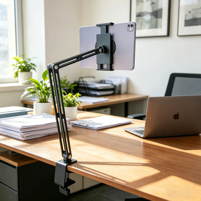 Aluminium tablet desk mount with rotating clamp arm, view 6