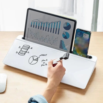 Black glass desk planner on a home office desk