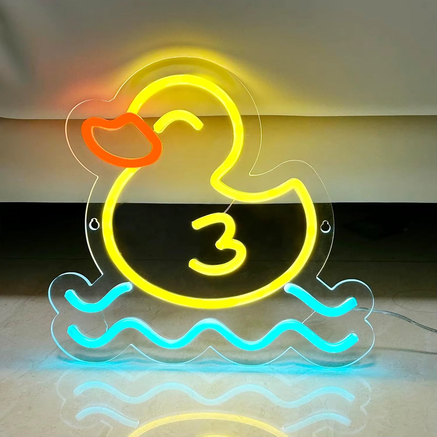 Duck neon sign USB dimmable LED wall decor