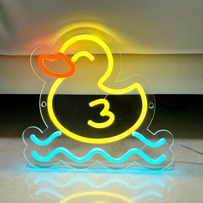 Duck neon sign USB dimmable LED wall decor