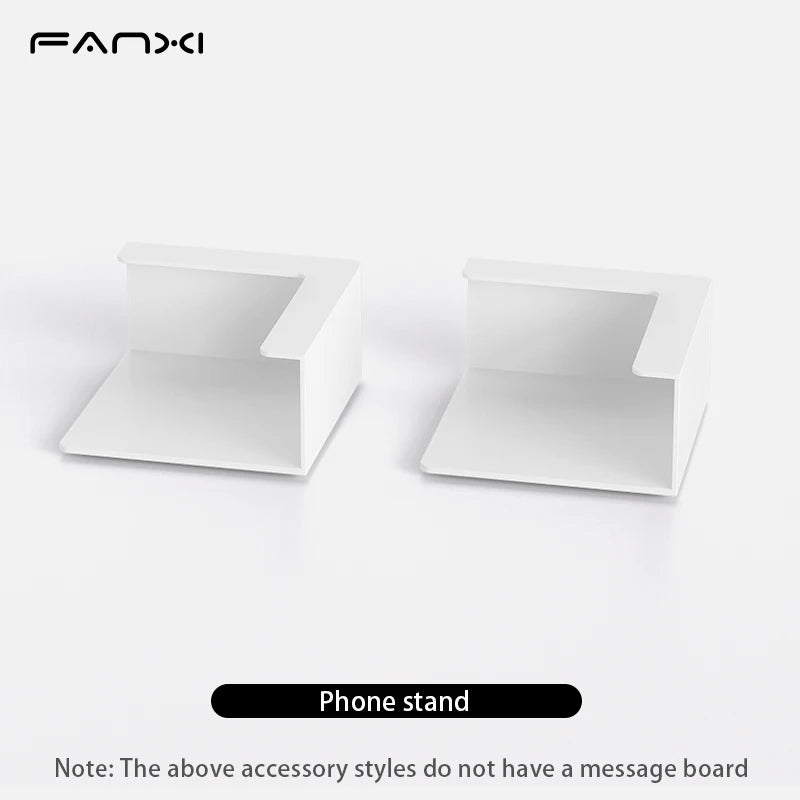Close up of magnets holding notes to the metal panel