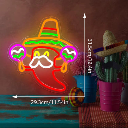 Dimmable Mexican neon sign for taco party decor