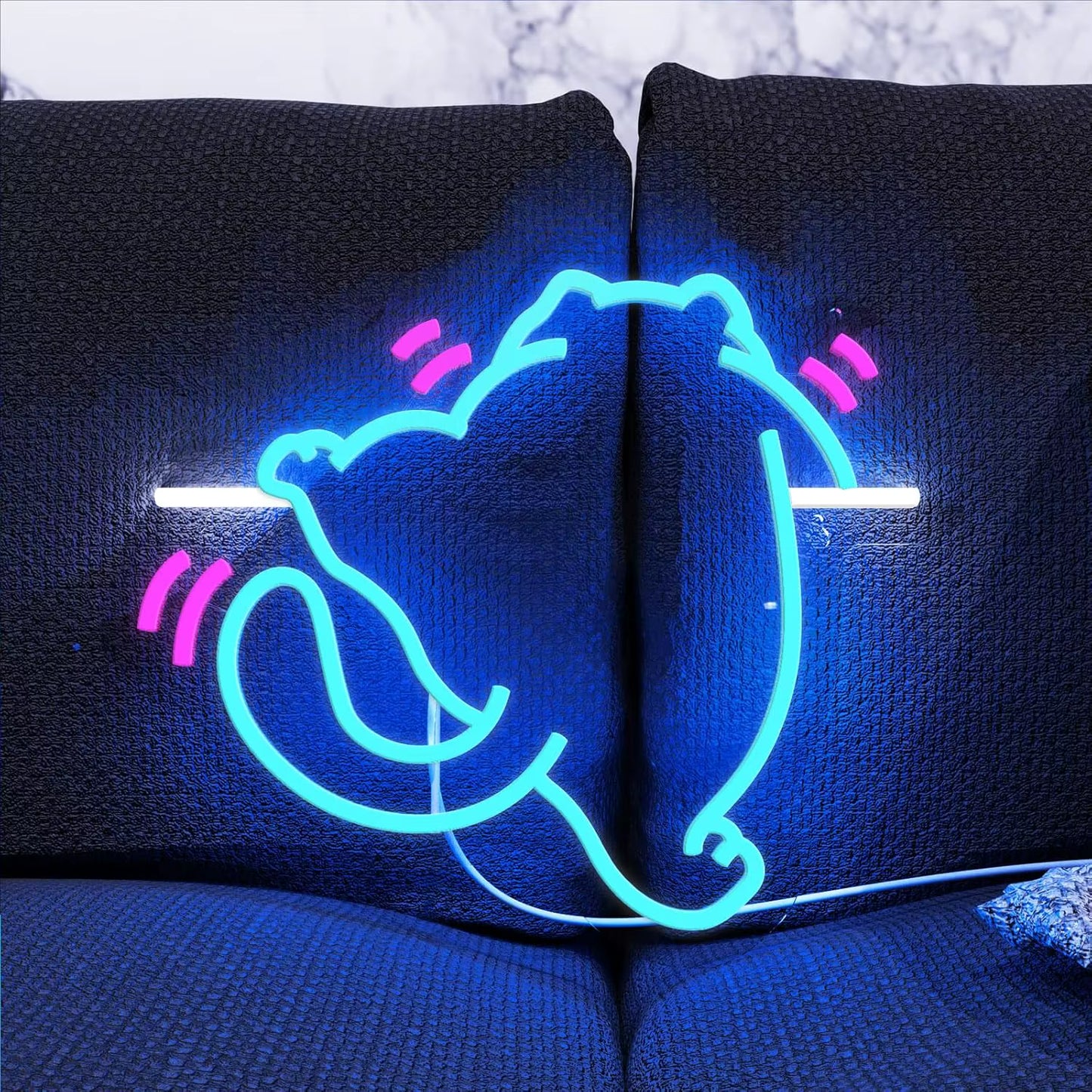 Silicone LED cat neon sign pet shop decor