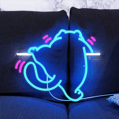 Silicone LED cat neon sign pet shop decor