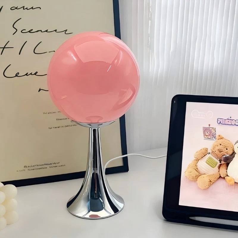 Glass globe lamp touch control color change