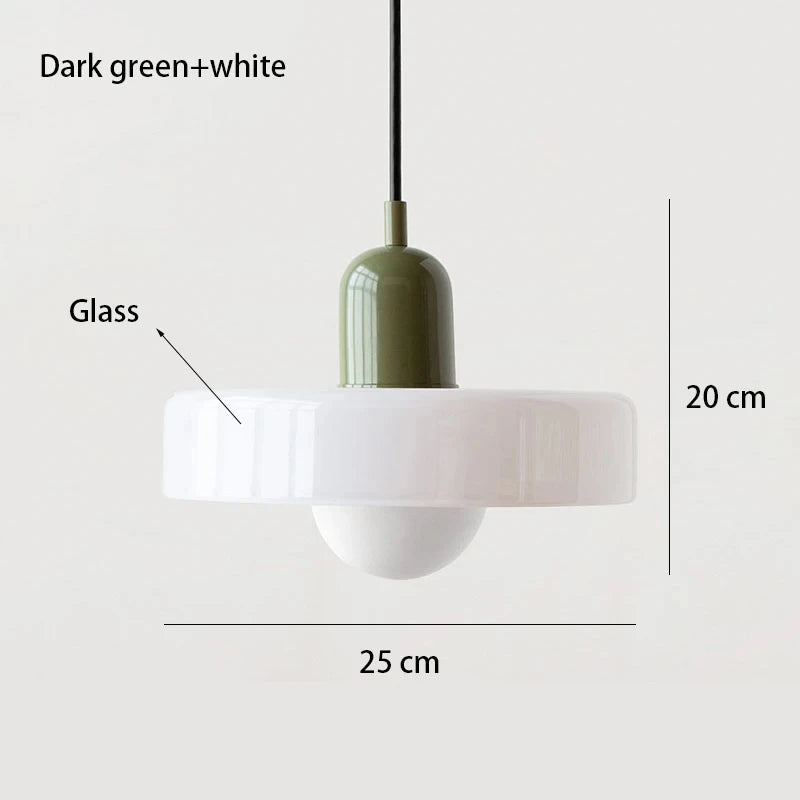Bauhaus glass pendant light E27 adjustable cord