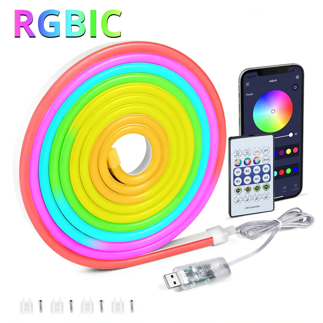 Dream colour LED strip gaming room setup