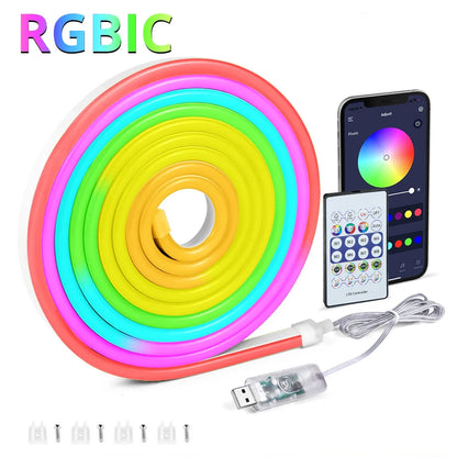 Dream colour LED strip gaming room setup