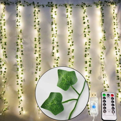 Leaf curtain light size options 3x1M, 3x2M and 3x3M