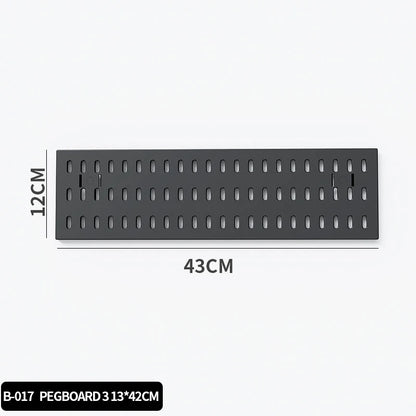 Black gaming pegboard wall organiser with holders, view 46