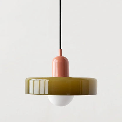 Hand-blown glass pendant chandelier warm lighting