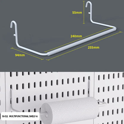 Wall pegboard with hooks, baskets and accessories, view 55