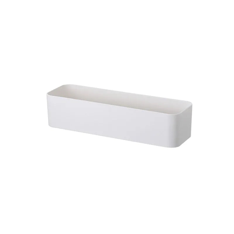 Adhesive wall mounted storage box in grey or white, view 10