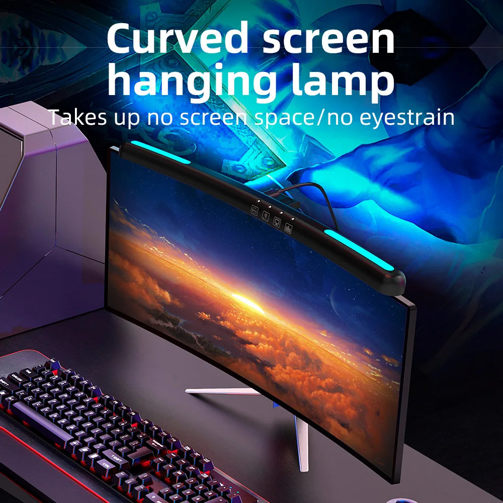 Dual light sources monitor lamp reading light