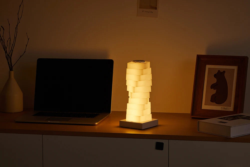 DIY table lamp gaming room setup