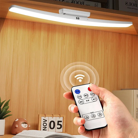 LED desk lamp displaying warm light setting for cozy desk ambiance