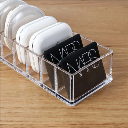 Clear makeup organiser with 6 compartments, view 4
