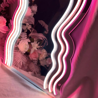 Aesthetic dressing table neon sign bedroom