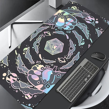 Large desk mat with a cat paw design
