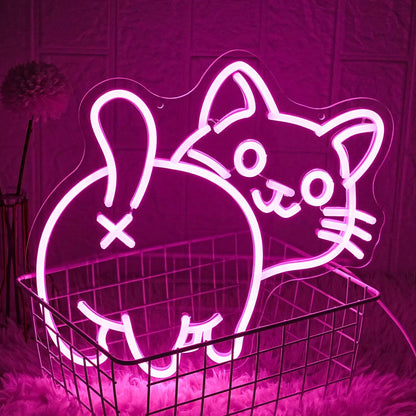 CE certified cat XO neon sign home bar decor