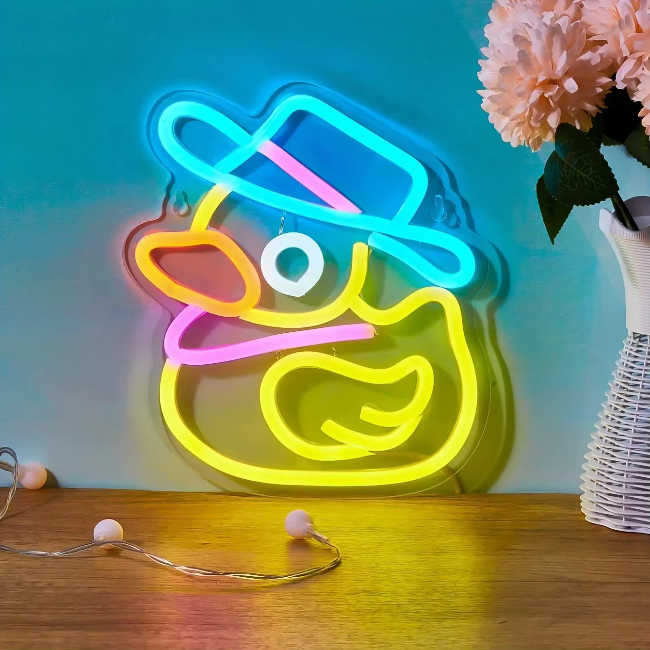Cowboy hat duck neon sign USB powered LED light