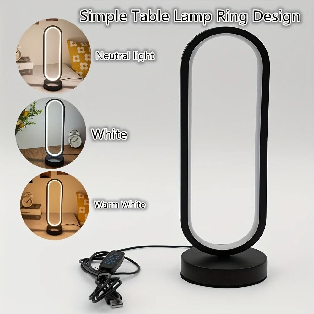 USB LED night light with cable included, energy efficient 6-10W LED bulbs, 30cm circular desk lamp