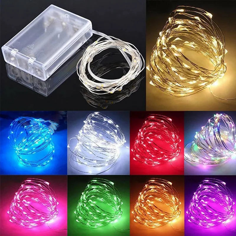 Copper wire fairy lights battery LED string lights