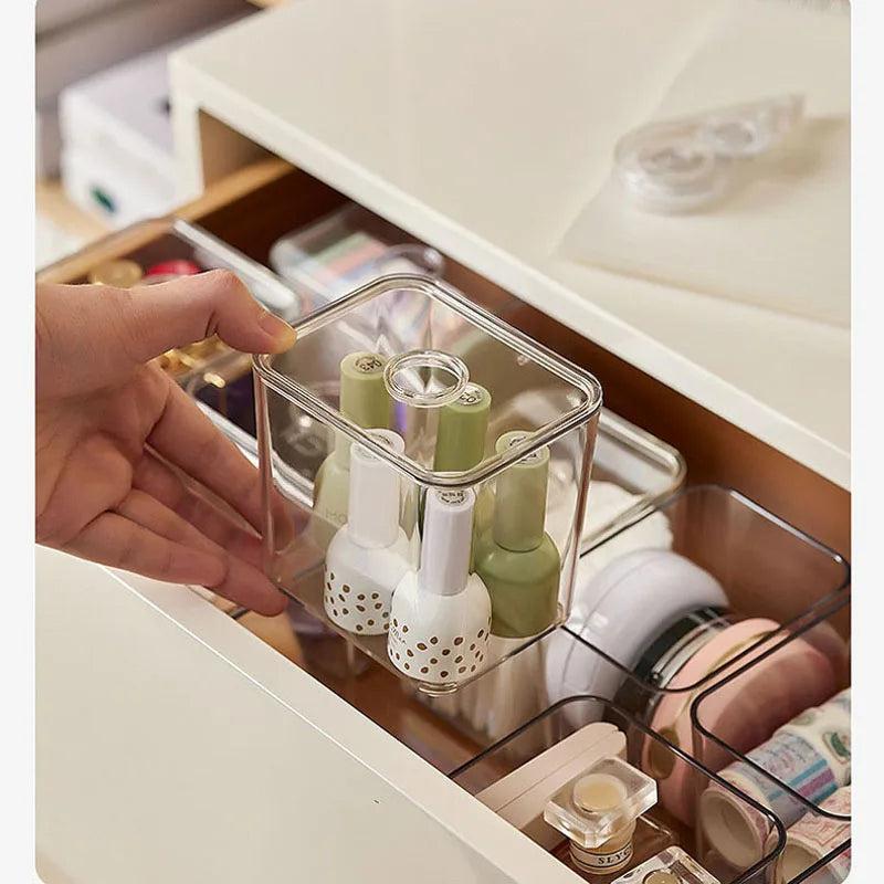 Clear plastic storage box with lid, view 3