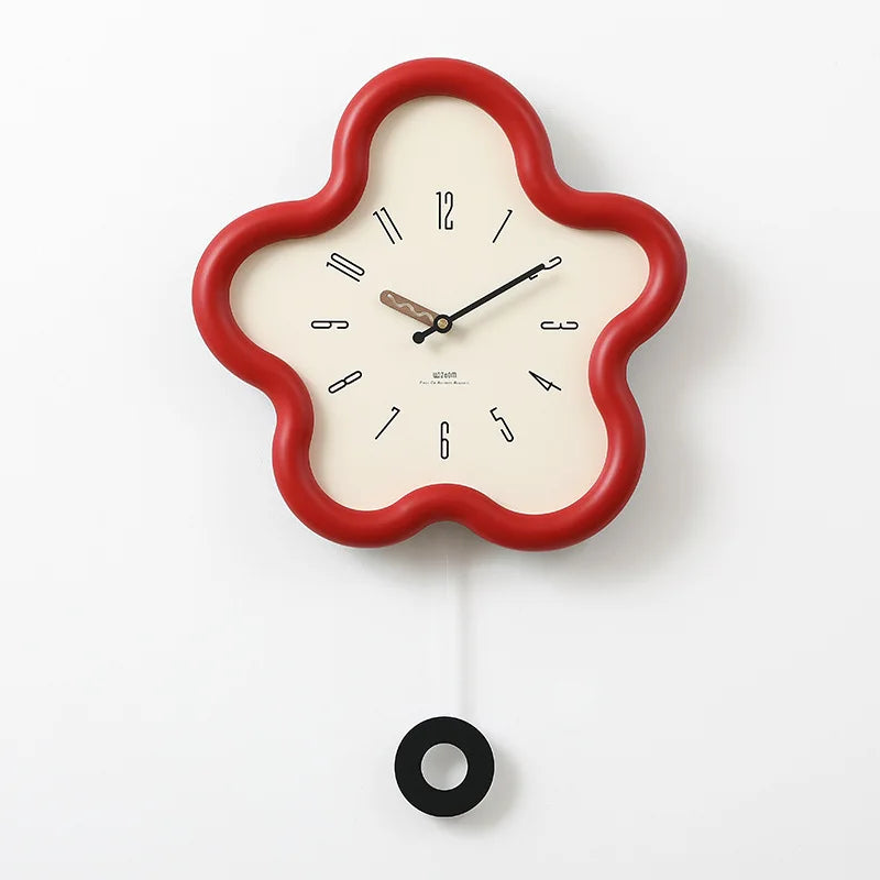 Cream wall clock styled in a dining room