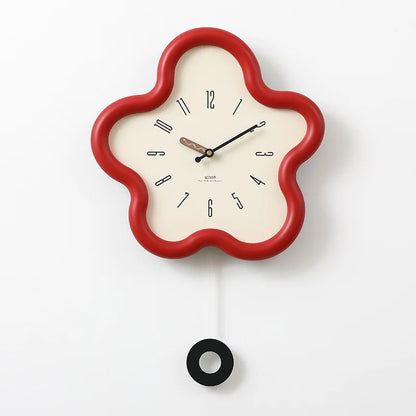 Cream wall clock styled in a dining room