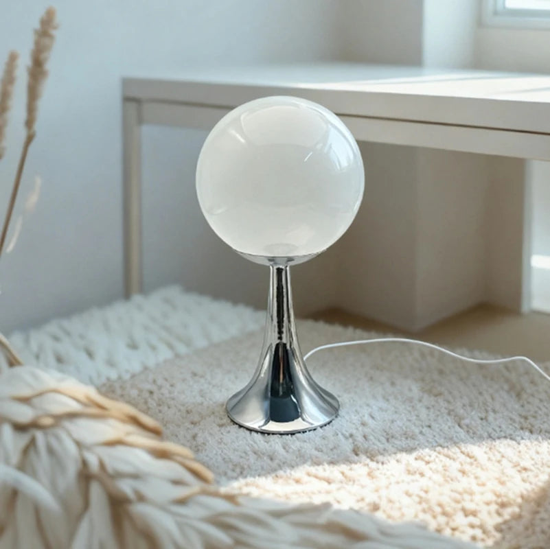 Handcrafted glass lamp warm white color