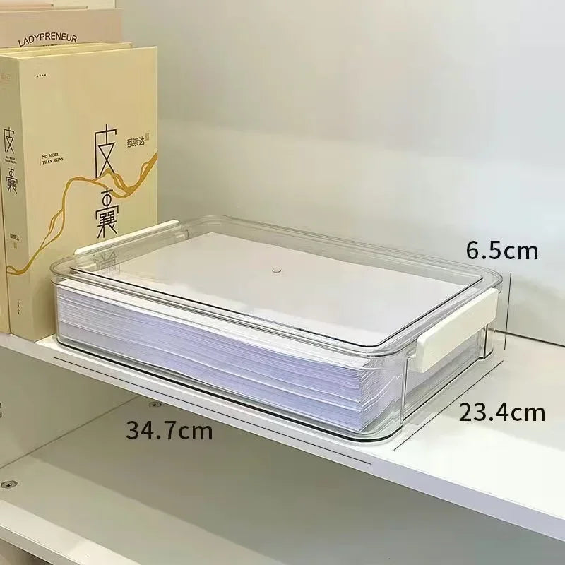 Clear A4 document box for paper storage, view 10