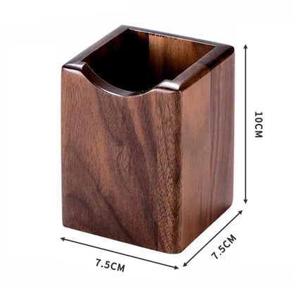 Solid walnut pen holder, view 6