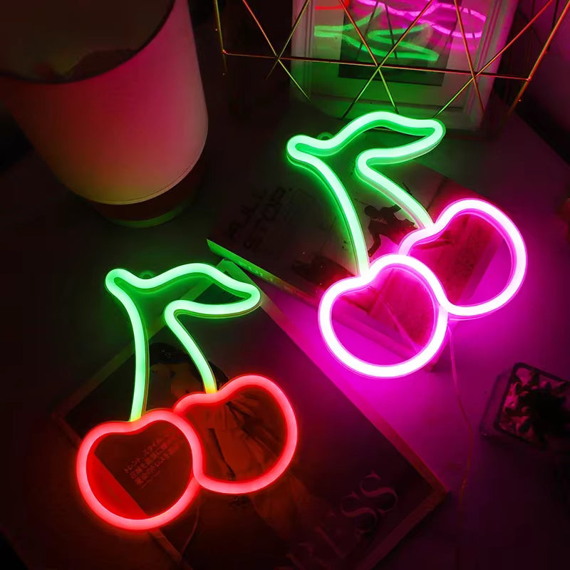 IP65 waterproof cherry neon sign bar decor