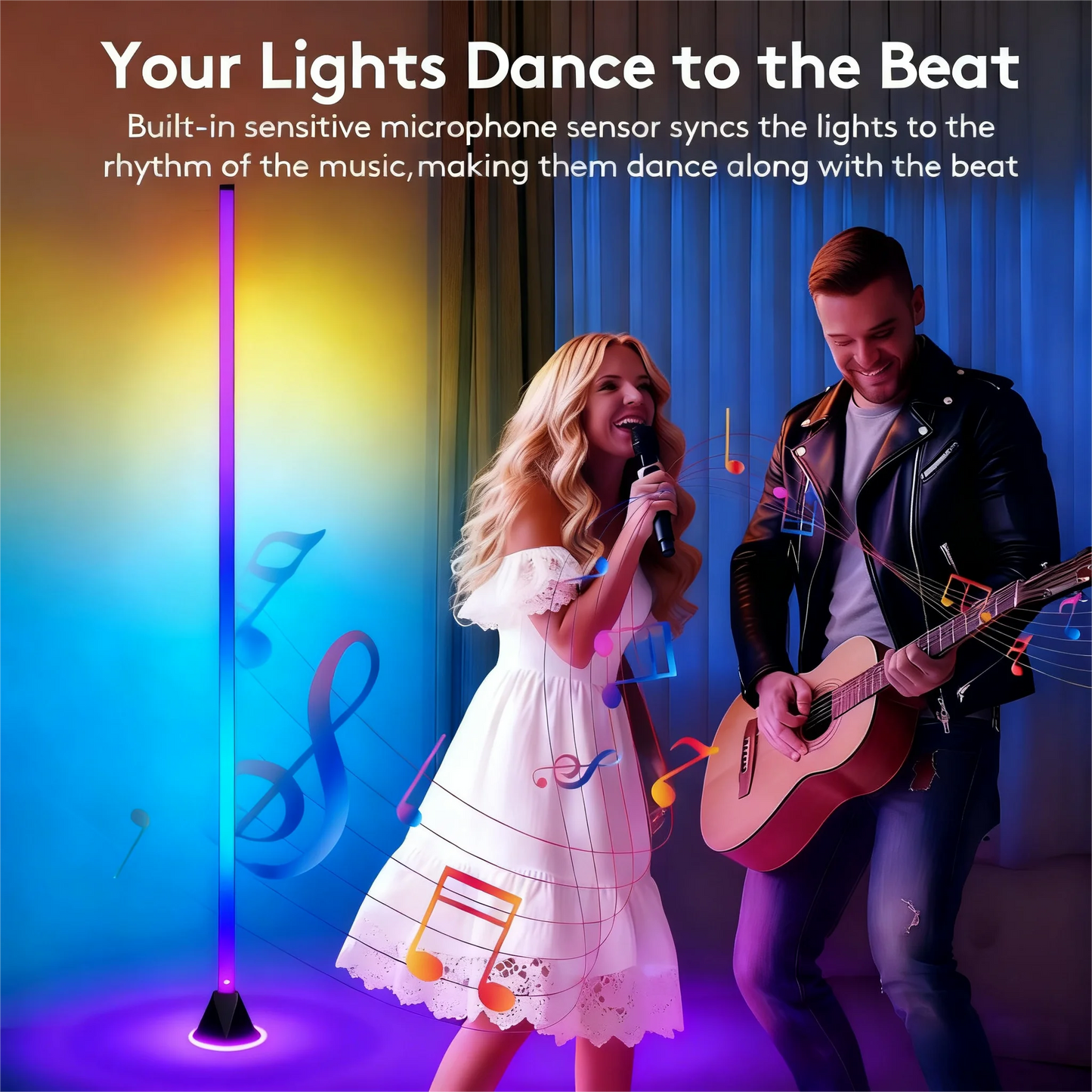 Music sync RGB lamp living room corner decor