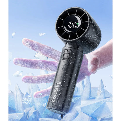 Handheld Mini Fan 4000mAh Rechargeable, Portable Personal Fan with LED Display, 5 Speed Turbo Brushless Motor, 12Hr Battery Life, Lightweight Travel Fan for Beach, Outdoor and Office Use