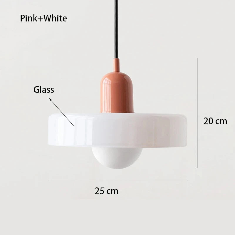 Pendant light glass hand-blown retro aesthetic
