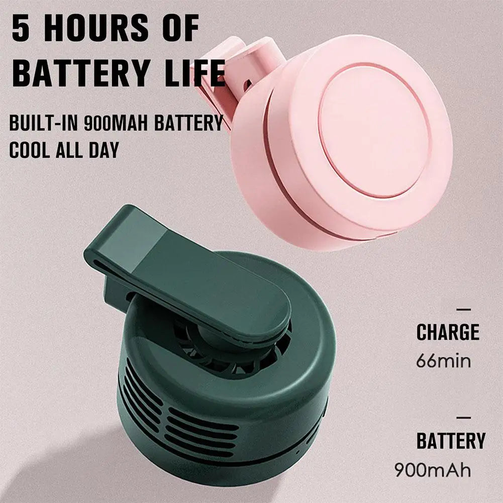 Bladeless Mini USB Rechargeable Fan Portable Clip-On Neck Hanging Personal Cooling Fan for Home, Office & Travel
