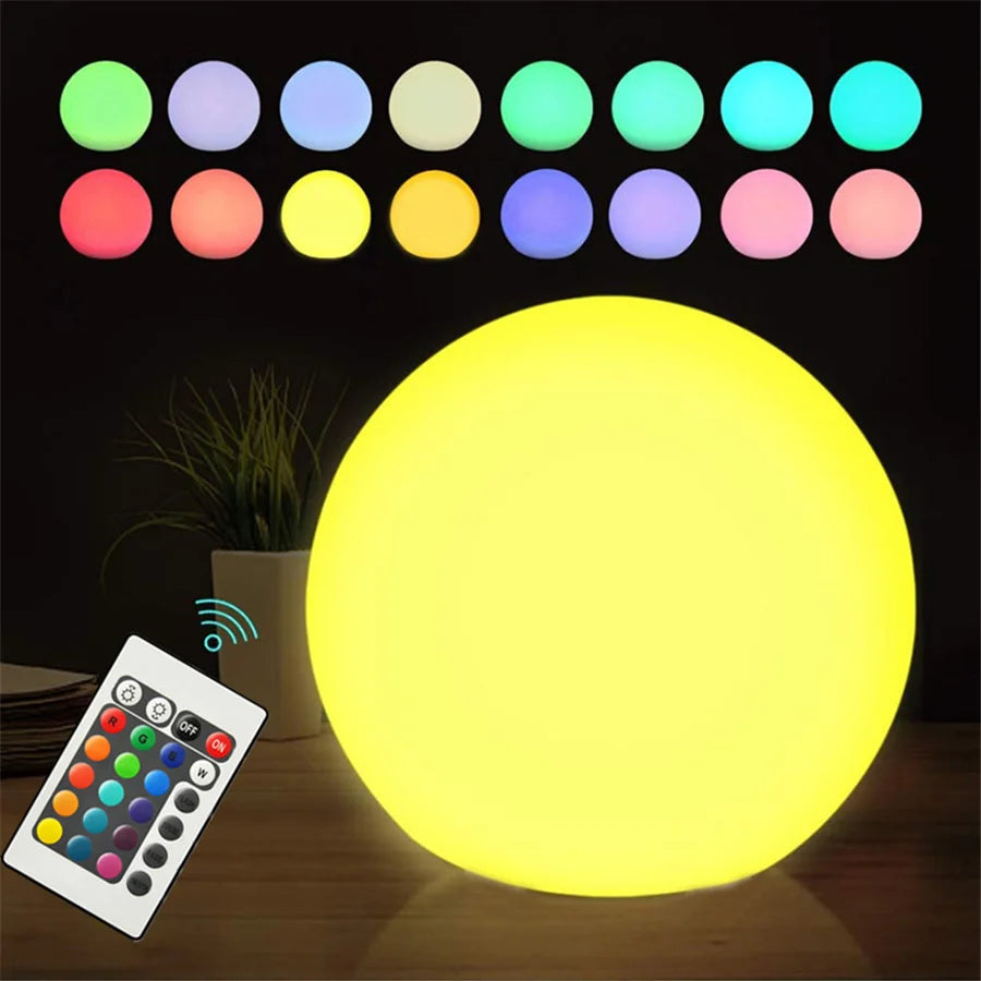 LED glow ball night light 16 colour remote garden lamp