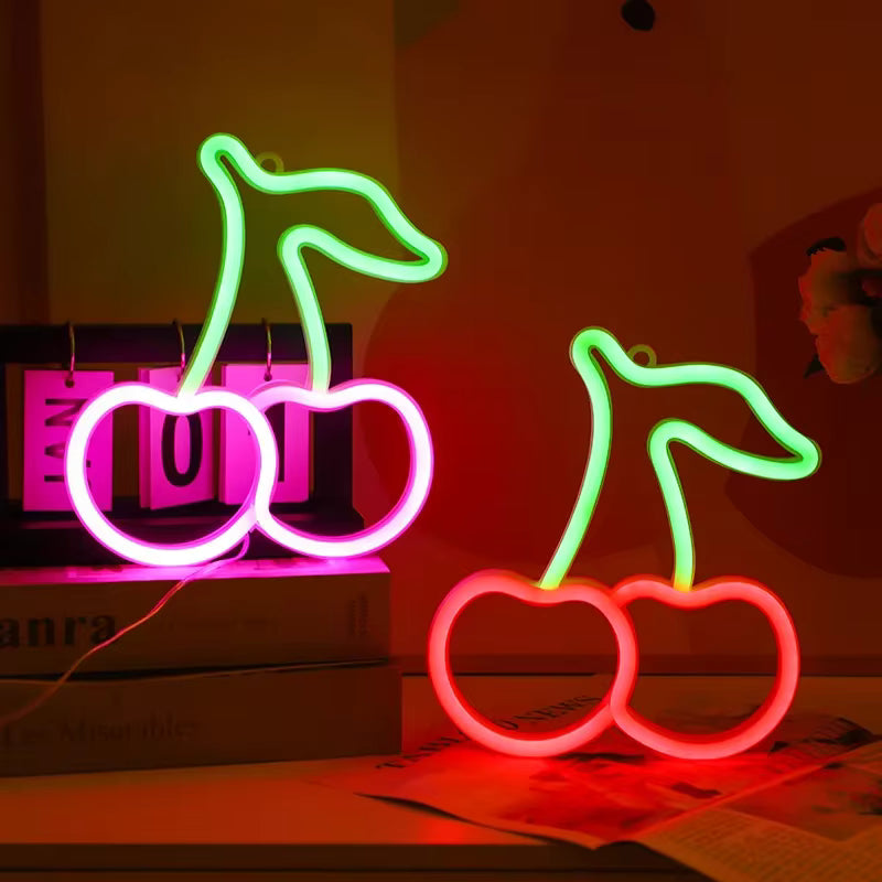 Cherry LED neon light restaurant wall art