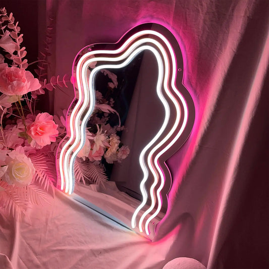Cloud mirror neon sign dimmable LED light